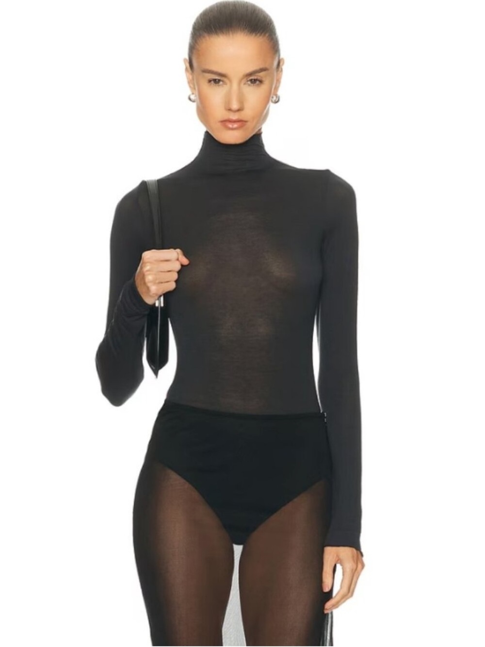 Skims Sheer Cashmere Turtleneck Sweater Small